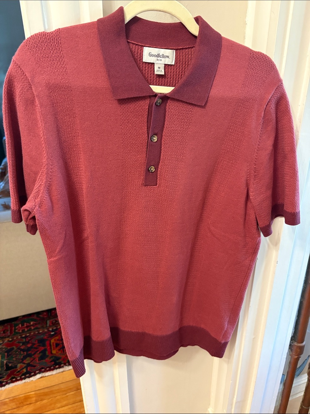 Goodfellow & Co Burgundy Short-Sleeve Polo